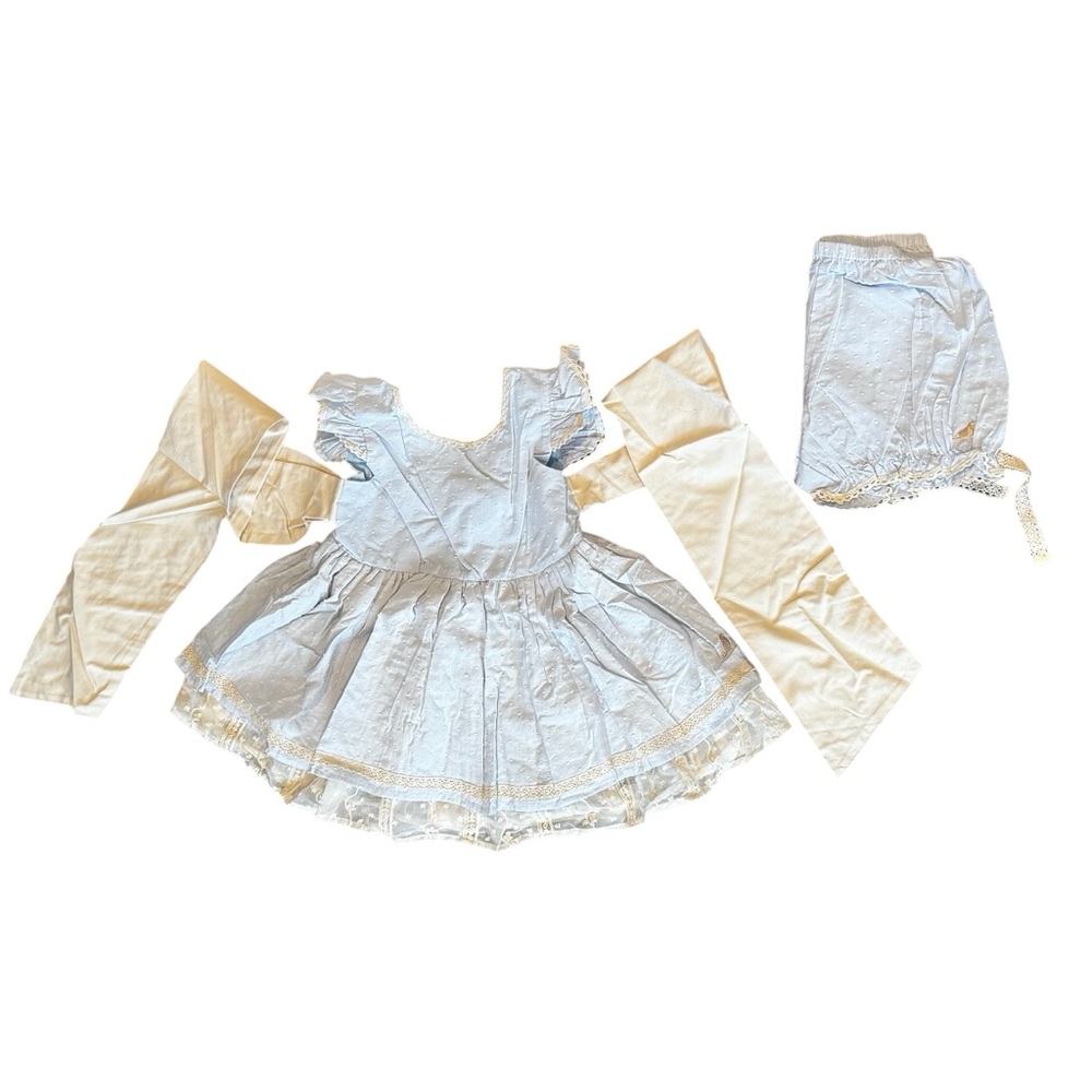 NEW Bliss by Little Bird Co Vintage Blue and Cream Tunic Set Sz 8